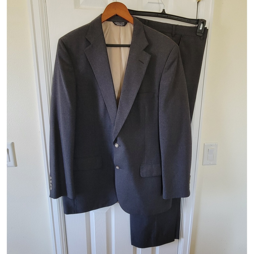 Racquet Club Mens 2 Piece Suit Charcoal Gray 42 Blazer 38x32 Pants KG Mens Store